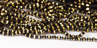 90 M 1.2mm  Black Gold Brass Faceted Ball Chain  ( Z025 )
