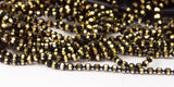 5 Meters 1.2mm Black Gold Brass Faceted Ball Chain  Z025