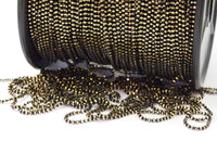 5 Meters 1.2mm Black Gold Brass Faceted Ball Chain  Z025