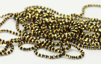 5 Meters 1.2mm Black Gold Brass Faceted Ball Chain  Z025