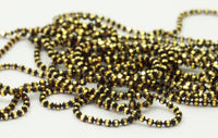 10 Meters 1.2mm Black Gold Brass Faceted Ball Chain  Z025