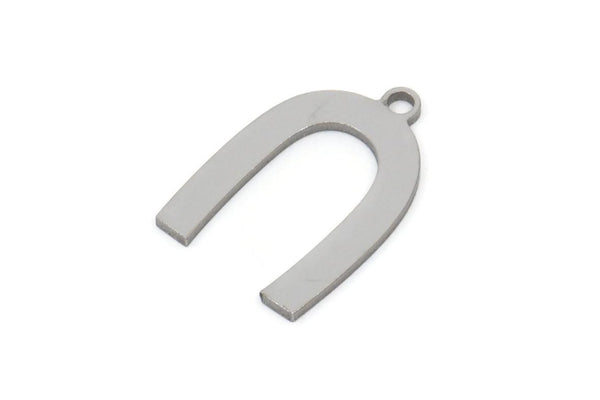 Steel Charm, Stainless Steel, Steel Pendants, Charm Pendants, U Shaped Charms, Steel Semi Circle Charms With 1 Loop (15x10x0.80mm) SMP2217