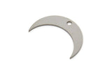 Steel Moon Charm, Stainless Steel Crescent Moon Charms With 1 Hole, Blanks, Findings (9/12x0.80mm) SMP2223