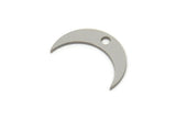 Steel Moon Charm, Stainless Steel Crescent Moon Charms With 1 Hole, Blanks, Findings (9/12x0.80mm) SMP2223