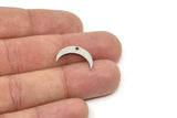 Steel Moon Charm, Stainless Steel Crescent Moon Charms With 1 Hole, Blanks, Findings (9/12x0.80mm) SMP2223