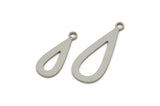 Steel Drop Charm, Stainless Steel Drop Charms With 1 Loop, Findings (15/20x0.80mm) SMP2225