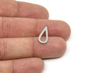 Steel Drop Charm, Stainless Steel Drop Charms With 1 Loop, Findings (15/20x0.80mm) SMP2225