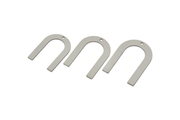 Steel Charm, Stainless Steel, Steel Pendants, U Shaped Charms, Steel Semi Circle Charms With 1 Hole (25/28/30x0.80mm) SMP2227