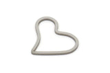 Steel Charm, Stainless Steel, Steel Pendants, Heart Charms, Steel Heart Shaped Charms, Connectors (13/17/22/26x0.80mm) SMP2243