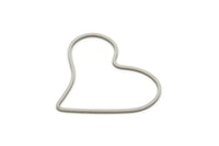 Steel Charm, Stainless Steel, Steel Pendants, Heart Charms, Steel Heart Shaped Charms, Connectors (13/17/22/26x0.80mm) SMP2243