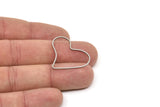 Steel Charm, Stainless Steel, Steel Pendants, Heart Charms, Steel Heart Shaped Charms, Connectors (13/17/22/26x0.80mm) SMP2243