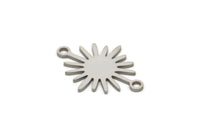 Steel Sun Charm, Stainless Steel Sun Charms With 2 Loops, Connectors, Findings (11/15/20/24x0.80mm) SMP2249