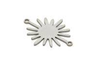 Steel Sun Charm, Stainless Steel Sun Charms With 2 Loops, Connectors, Findings (11/15/20/24x0.80mm) SMP2249