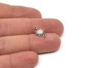 Steel Sun Charm, Stainless Steel Sun Charms With 2 Loops, Connectors, Findings (11/15/20/24x0.80mm) SMP2249