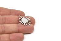 Steel Sun Charm, Stainless Steel Sun Charms With 2 Loops, Connectors, Findings (11/15/20/24x0.80mm) SMP2249