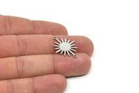 Steel Sun Charm, Stainless Steel Sun Charms With 2 Loops, Connectors, Findings (11/15/20/24x0.80mm) SMP2249