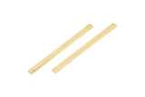 Gold Necklace Bar, 4 Textured Gold Plated Brass Stick Charms, Bar Pendants, Gold Rectangle Necklace Bar With 1 Hole (50x3x0.80mm) M02527