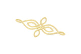 Gold Plated Ethnic Charm, 6 Gold Plated Brass Ethnic Motif Charms, Earring Charms, Findings (38x20x0.60mm) SMP1086 A6195