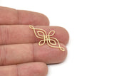 Gold Plated Ethnic Charm, 6 Gold Plated Brass Ethnic Motif Charms, Earring Charms, Findings (38x20x0.60mm) SMP1086 A6195