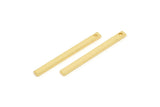 Gold Necklace Bar, 12 Gold Plated Brass Bar Charms With 1 Hole (25x2x1mm) BS 1198--A0858