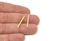 Gold Necklace Bar, 12 Gold Plated Brass Bar Charms With 1 Hole (25x2x1mm) BS 1198--A0858