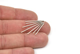 Silver Wire Charm, 2 Antique Silver Plated Brass Wire Charms With 1 Loop (33x20x1mm) E373 Q0694