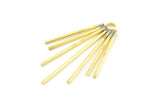 Brass Wire Charm, 2 Raw Brass Wire Charms With 1 Loop (33x19x1mm) E373