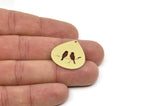 Brass Drop Charm, Raw Brass Bird And Branch Charms With 1 Hole, Charm Pendants (25x24x0.60mm) SMP2264