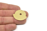 Pirinç Yuvarlak Charm, 1 Delikli (30x33x0,60 mm) Ham Pirinç Düzensiz Şekilli Yuvarlak Charmlar SMP2267