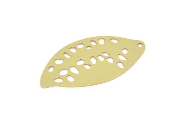 Brass Irregular Charm, Raw Brass Cocoa Bean Shaped Charms With 1 Hole (35x17x0.60mm) SMP2270