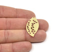Brass Irregular Charm, Raw Brass Cocoa Bean Shaped Charms With 1 Hole (35x17x0.60mm) SMP2270