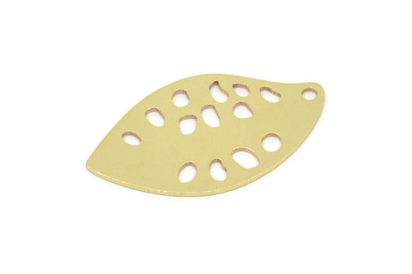 Brass Irregular Charm, Raw Brass Cocoa Bean Shaped Charms With 1 Hole (25x14x0.60mm) SMP2271