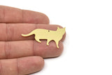 Brass Cat Charm, Raw Brass Cat Charms With 1 Hole, Blanks, Findings (26x45x0.60mm) SMP2275