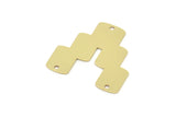 Brass Charm, Raw Brass Charms With 3 Holes, Pendants, Findings (25x25x0.60mm) SMP2281