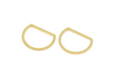 D Shape Rings, 12 Gold Plated Brass D Shape Connectors, Rings (14x18x0.80mm) A4595