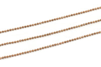 Rose Gold Ball Chain, 1 Meter Rose Gold Plated Brass Ball Chain (1.3mm) Z076 Q0394