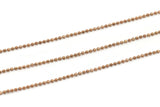 Rose Gold Ball Chain, 1 Meter Rose Gold Plated Brass Ball Chain (1.3mm) Z076 Q0394