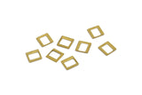 Pirinç Kare Charm, 100 Ham Pirinç Kare Bağlantı Parçası, Bulgular (7 mm) L028