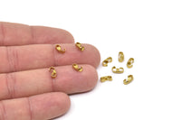 3 Shaped Connector, 50 Raw Brass 3 Shaped Connectors, Findings (7.5x3.5x2.5mm) L014