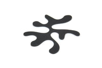 Siyah Düzensiz Tılsım, Deliksiz 8 Oksitlenmiş Siyah Pirinç Düzensiz Bağlantı Elemanı, Kolye Uçları, Bulgular (24x20x0,60 mm) D0775