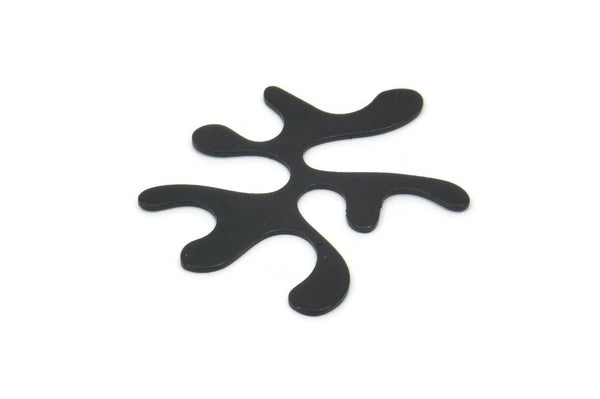 Siyah Düzensiz Tılsım, Deliksiz 8 Oksitlenmiş Siyah Pirinç Düzensiz Bağlantı Elemanı, Kolye Uçları, Bulgular (24x20x0,60 mm) D0775