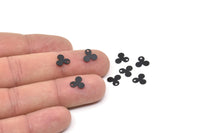Siyah Çiçek Tılsımı, 100 Oksitlenmiş Siyah Pirinç Çiçek Tılsımı (8 mm) A0966