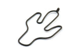 Kaktüs Küpe Telleri, 2 Oksitlenmiş Siyah Pirinç Kaktüs Küpe Parçası, Mücevher Malzemeleri, Parçalar, Tılsımlar (54x31x1mm) BS 1701