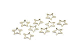 Blank Star Charm, 24 Silver Tone Star Connector (10mm) BS 1169