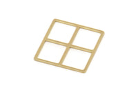 Kare Pirinç Charm, Ham Pirinç Kare Bağlantı Parçaları, Geometrik Bulgular (23x0,80 mm) SMP2351 A5826