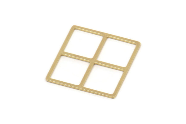 Kare Pirinç Charm, Ham Pirinç Kare Bağlantı Parçaları, Geometrik Bulgular (23x0,80 mm) SMP2351 A5826