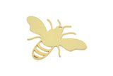 Brass Bee Charm, Raw Brass Bee Charms With 1 Hole (27x35x0.60mm) SMP2310