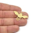 Brass Bee Charm, Raw Brass Bee Charms With 1 Hole (27x35x0.60mm) SMP2310