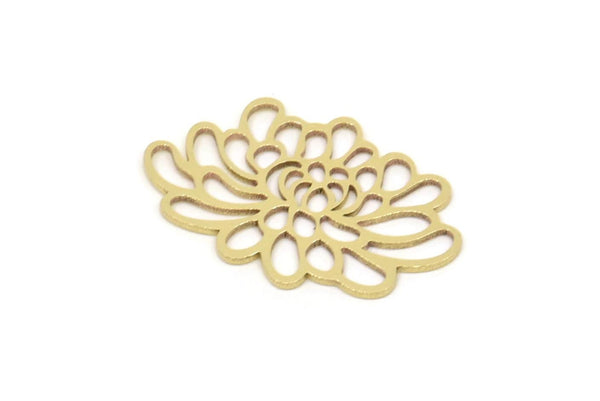 Brass Flower Charm, Raw Brass Flower Charms, Earring Charms, Findings (14x22x0.60mm) SMP2311