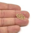 Brass Flower Charm, Raw Brass Flower Charms, Earring Charms, Findings (14x22x0.60mm) SMP2311